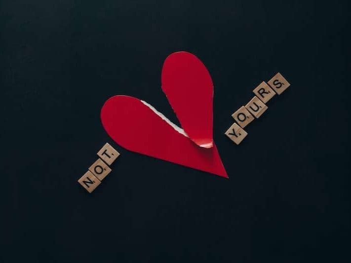 A heart with the text: Not yours